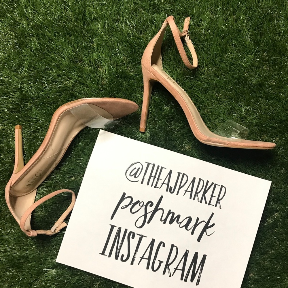 Clear Panel Nude Pink Heels 8.5 NWOT